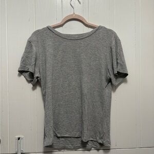 Sweet Romeo Heather Gray Ribbed Tee